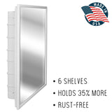 Zaca Capella 16-in x 26-in Recessed Mount White Mirrored Medicine Cabinet