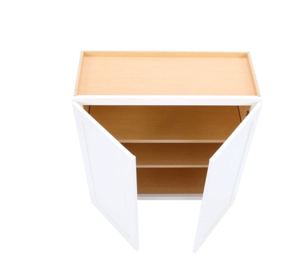 Diamond NOW Arcadia 30-in W x 30-in H x 12-in D TrueColor White Wall Cabinet, Recessed Shaker Doors
