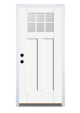 Therma-Tru Benchmark Doors 32-in x 80-in Fiberglass Craftsman Right-Hand Inswing Ready-to-Paint Unfinished Prehung Front Door with Brickmould