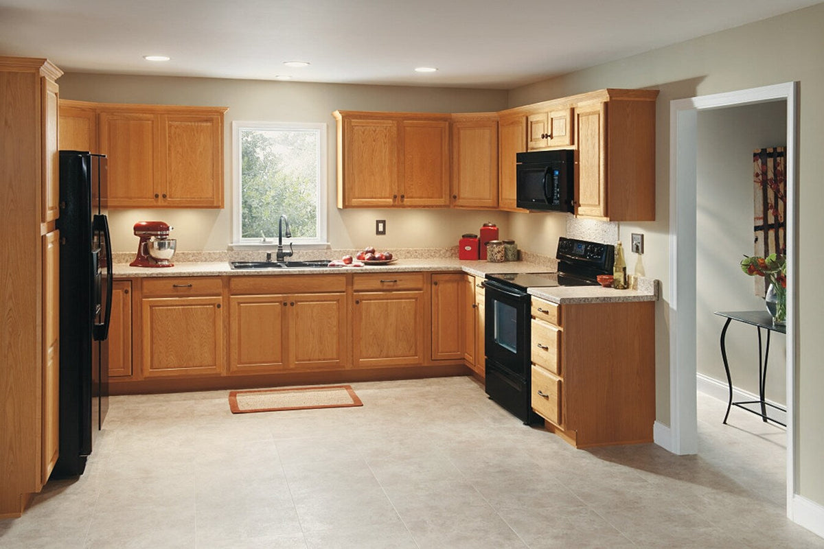 Diamond NOW Portland 36-in W x 35-in H x 23.75-in D Wheat Door and Drawer Base Stock Cabinet