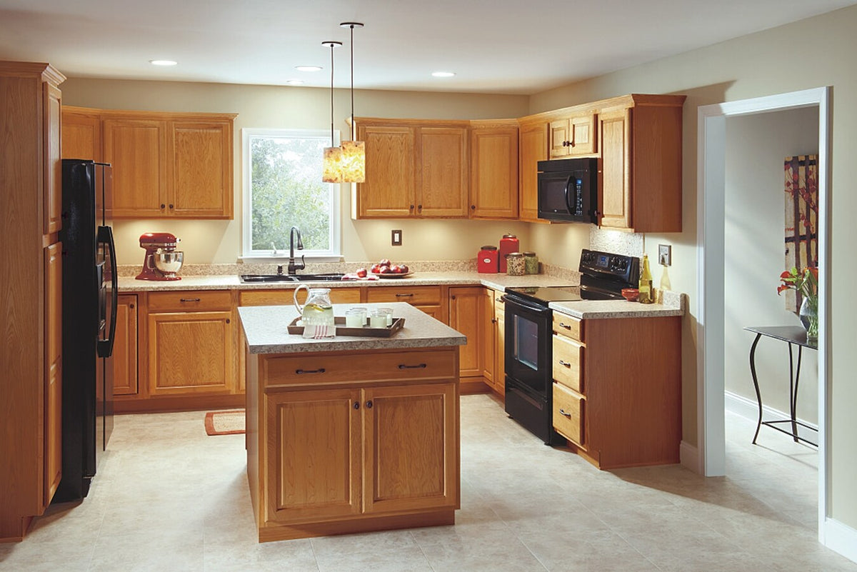 Diamond NOW Portland 30-in W x 35-in H x 23.75-in D Wheat Door and Drawer Base Stock Cabinet