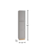 Home Decorators Collection Newport 18 in. W x 24 in. D x 84 in. H Assembled Plywood Pantry Kitchen Cabinet in Pearl Gray with Soft Close LH