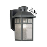 Portfolio Thorsen 11.5-in H Black Motion Sensor Dusk-to-Dawn Outdoor Wall Lantern, E26, 6-in W x 8-in D