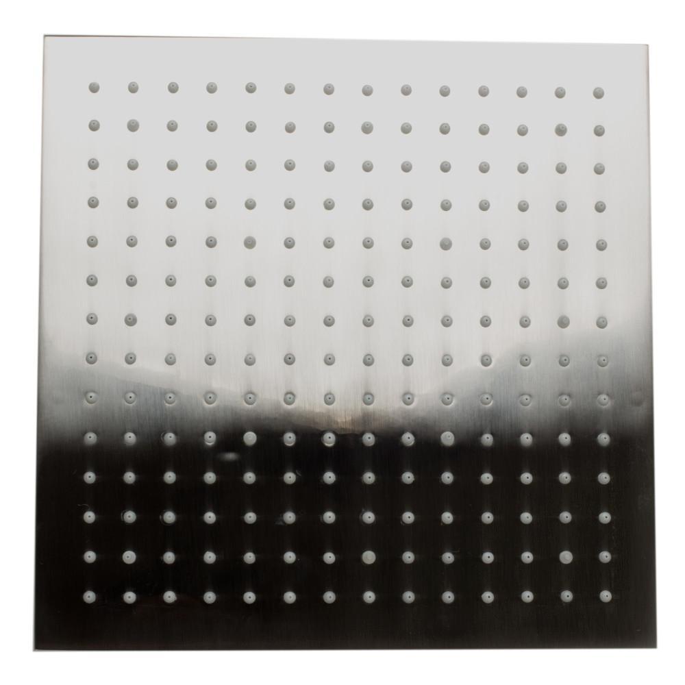 1-Spray 12 in. Single Ceiling Mount Fixed Rain Shower Head in Brushed Nickel - Super Arbor