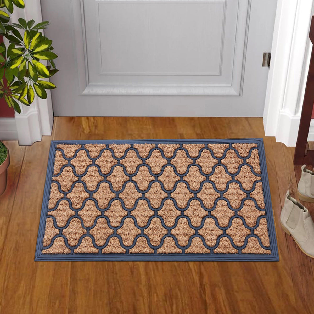 Style Selections 1-1/2-ft x 2-1/2-ft Black Rectangular Indoor Door Mat