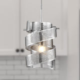 Quoizel Lace Polished Chrome Transitional Cylinder Mini Pendant Light, 1-Light