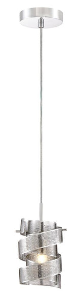 Quoizel Lace Polished Chrome Transitional Cylinder Mini Pendant Light, 1-Light