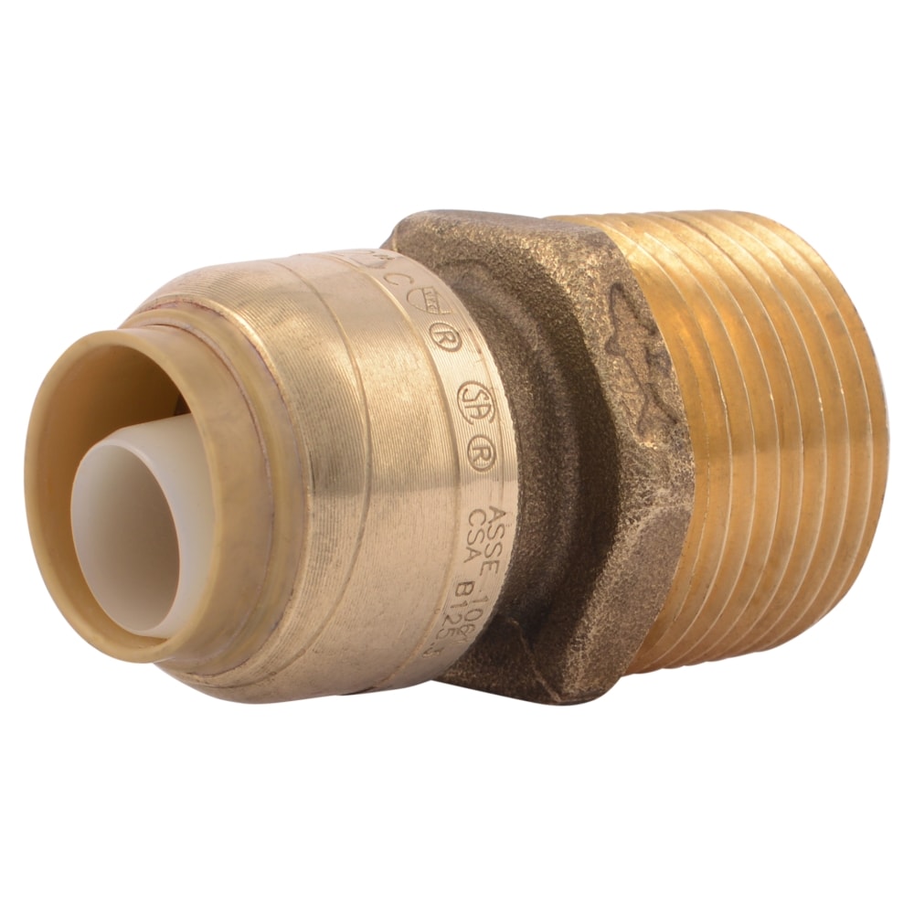 SharkBite 1/2-in Push-to-Connect x 3/4-in MNPT Male Adapter Push Fitting, Brass