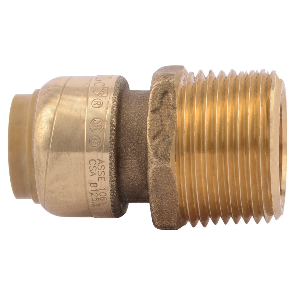 SharkBite 1/2-in Push-to-Connect x 3/4-in MNPT Male Adapter Push Fitting, Brass