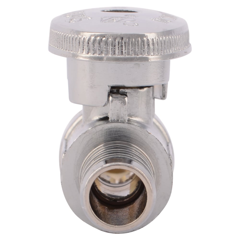 SharkBite Chrome 1/2-in PEX Barb x 3/8-in OD Compression Quarter Turn Straight Valve