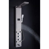 53 in. 10-Jet Shower Panel System in Brushed Nickel with LED Rainfall Waterfall Shower Head Handshower and Tub Spout