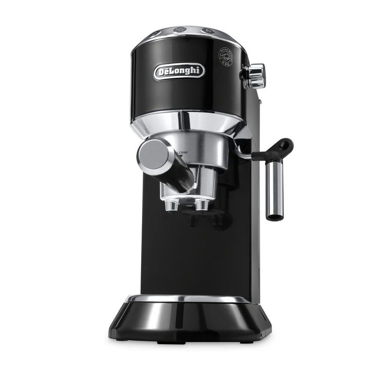 Dedica EC860 15-Bar Black Stainless Steel Slim Espresso Machine and Cappuccino Maker