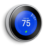 Nest Learning Thermostat 3rd Gen in Polished Steel and Google Nest Temperature Sensor - Super Arbor