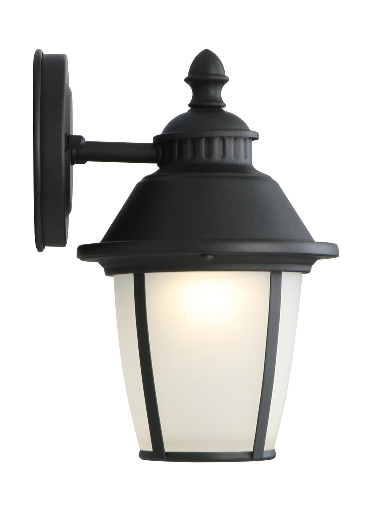 Portfolio Camforth 9.12-in H Matte Black Integrated LED Outdoor Wall Lantern, Hardwired