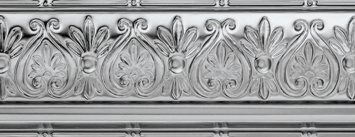 Armstrong Ceilings Metallaire Floral Cornice 4-ft Chrome Metal Crown Ceiling Grid Trim