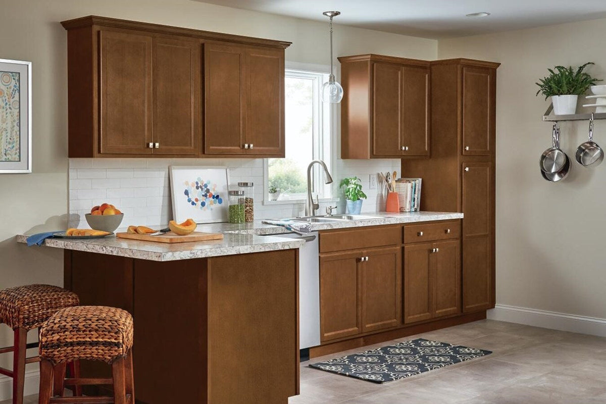 Diamond NOW Weyburn 12-in W x 35-in H x 23.75-in D Saddle Door and Drawer Base Stock Cabinet