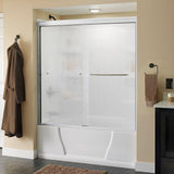 Simplicity 60 in. x 58-1/8 in. Semi-Frameless Traditional Sliding Bathtub Door in Chrome with Transition Glass - Super Arbor