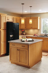 Diamond NOW Portland 12-in W x 35-in H x 23.75-in D Wheat Door and Drawer Base Stock Cabinet