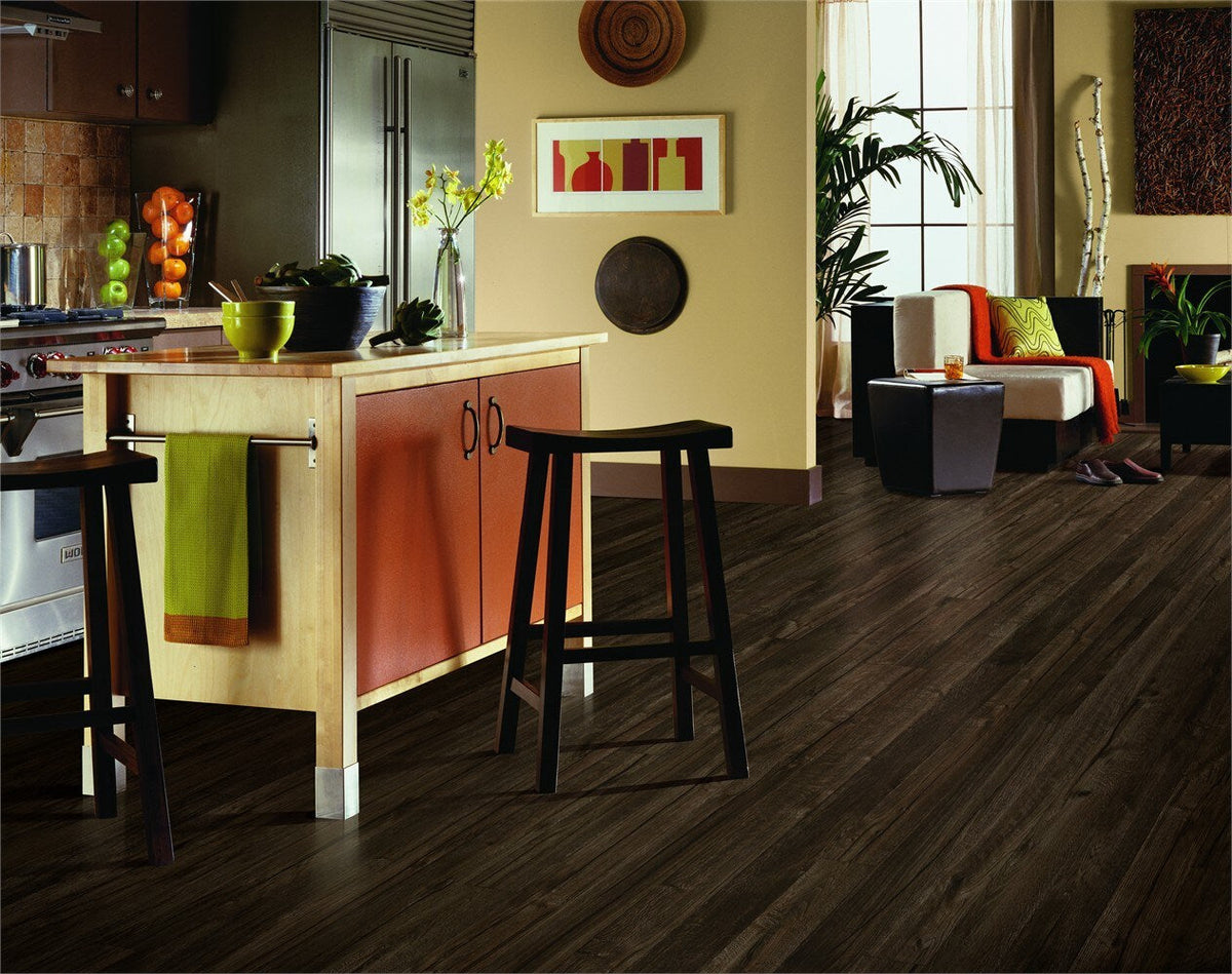 Armstrong Flooring Pickwick Landing II 12‑ft W Cut‑to‑Length Dark Umber Wood‑Look Low‑Gloss Sheet Vinyl