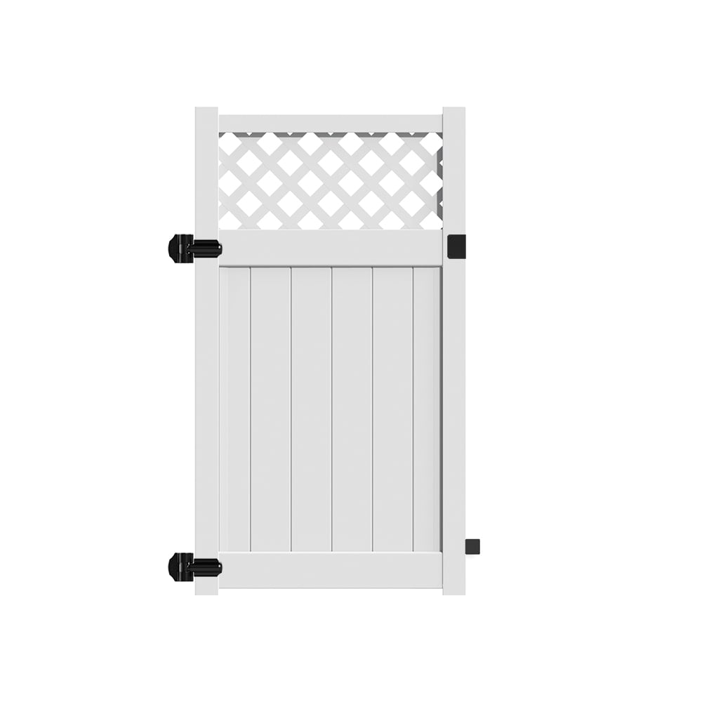 Freedom Freeport 6-ft H x 4-ft W White Vinyl Fence Gate Kit (Unassembled)