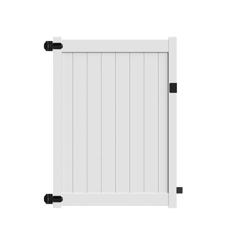 Freedom Bolton 6-ft H x 5-ft W White Vinyl Fence Gate (Unassembled)