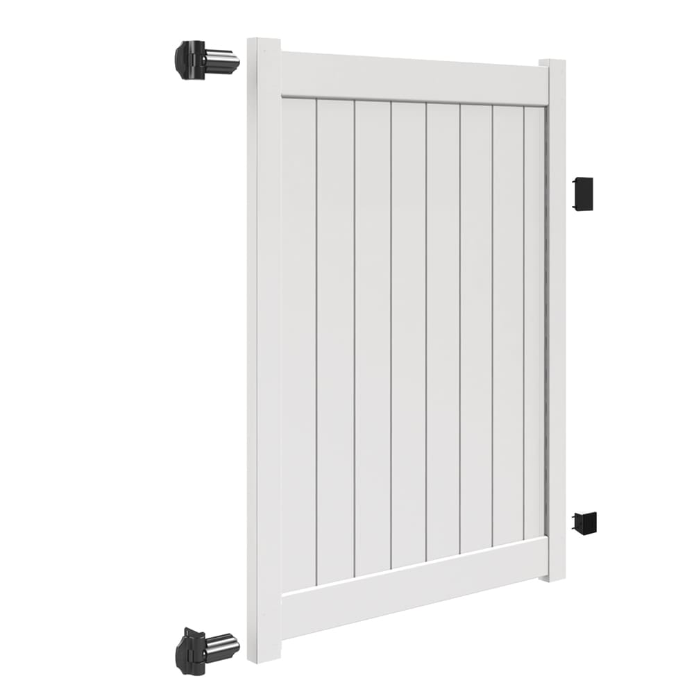 Freedom Bolton 6-ft H x 5-ft W White Vinyl Fence Gate (Unassembled)