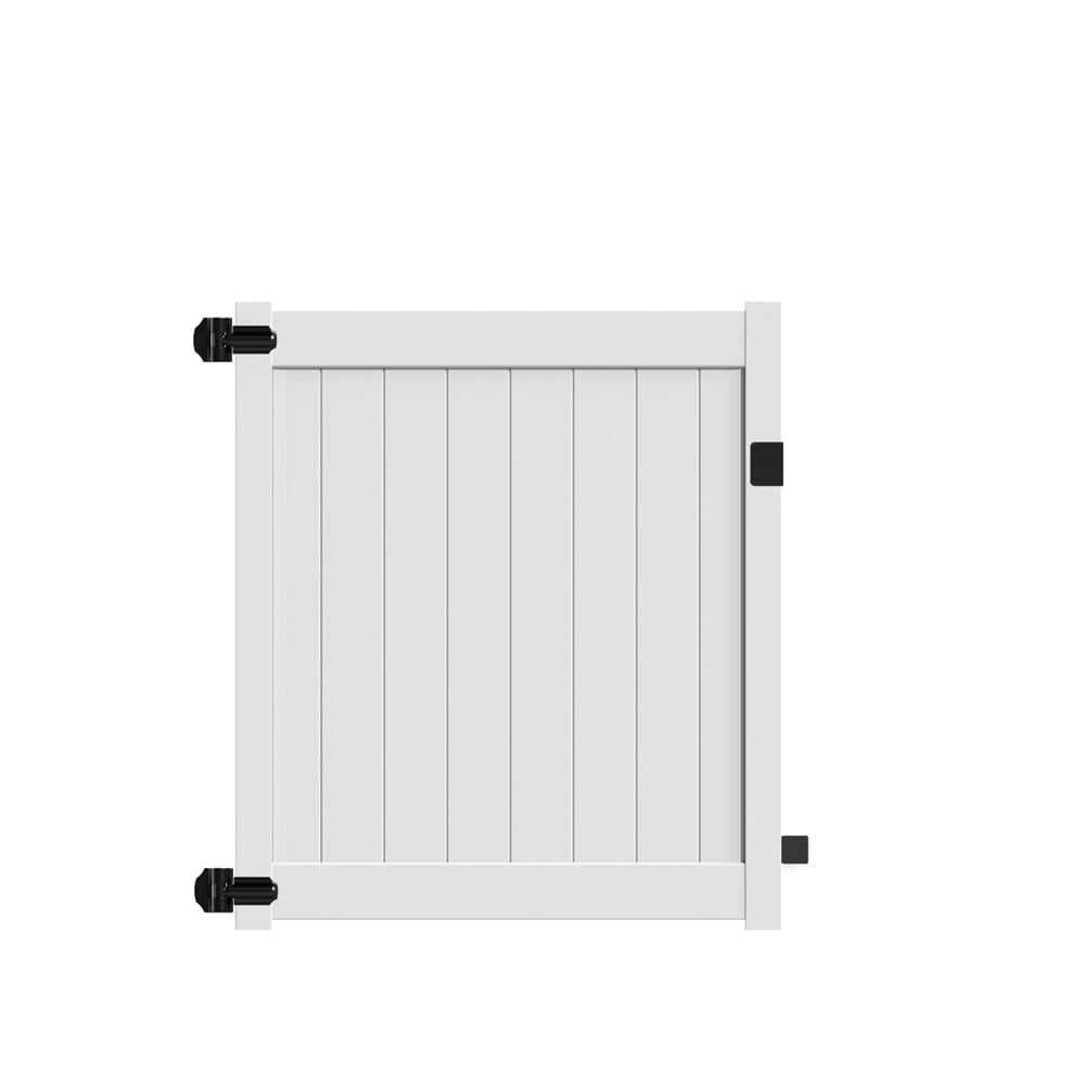 Freedom Bolton 5-ft H x 5-ft W White Vinyl Fence Gate (Unassembled)