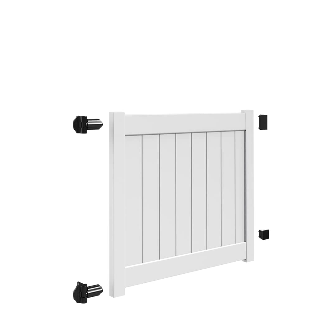 Freedom Bolton 4-ft H x 5-ft W White Vinyl Fence Gate Kit (Unassembled)