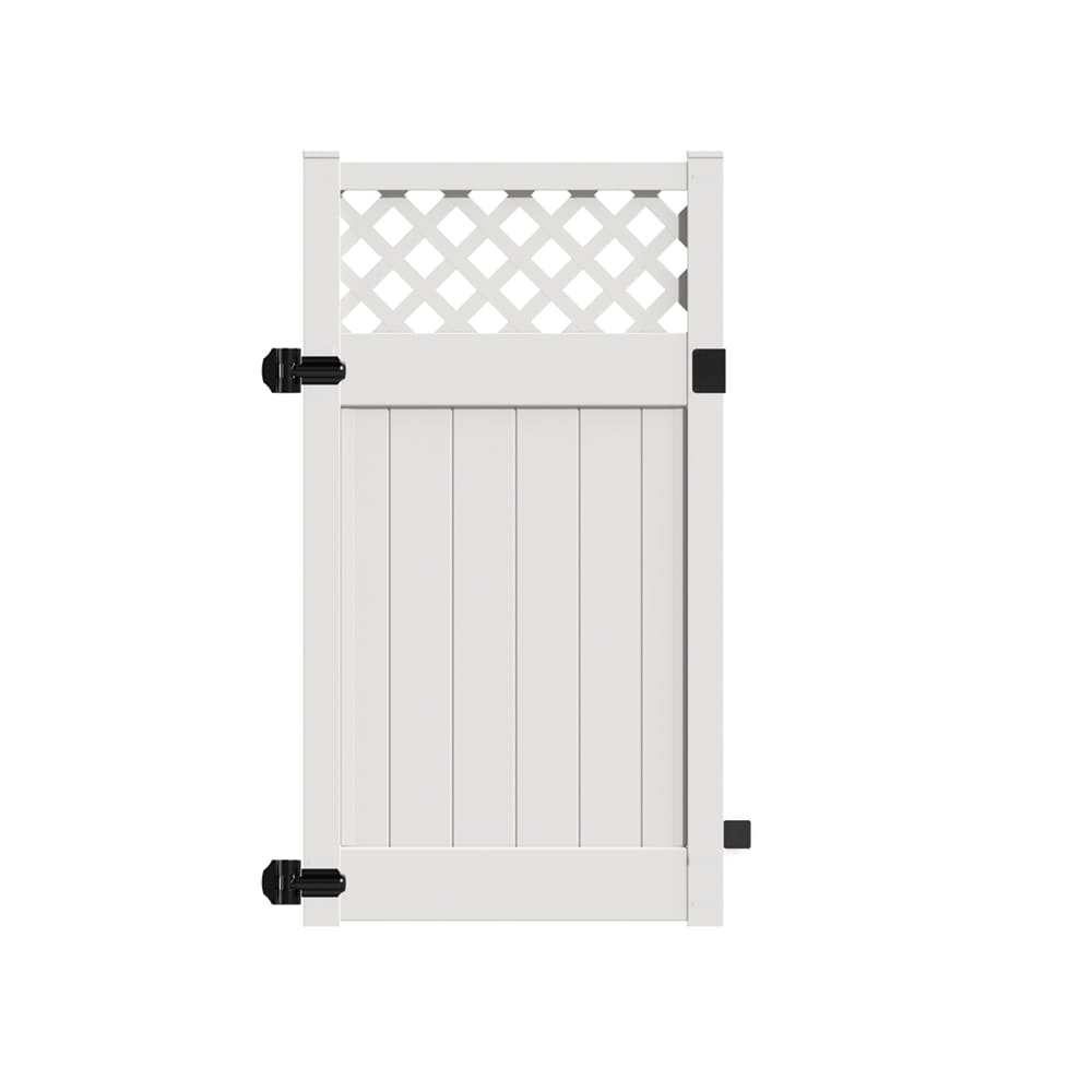 Freedom Conway 6-ft H x 4-ft W White Vinyl Fence Gate Kit (Unassembled)