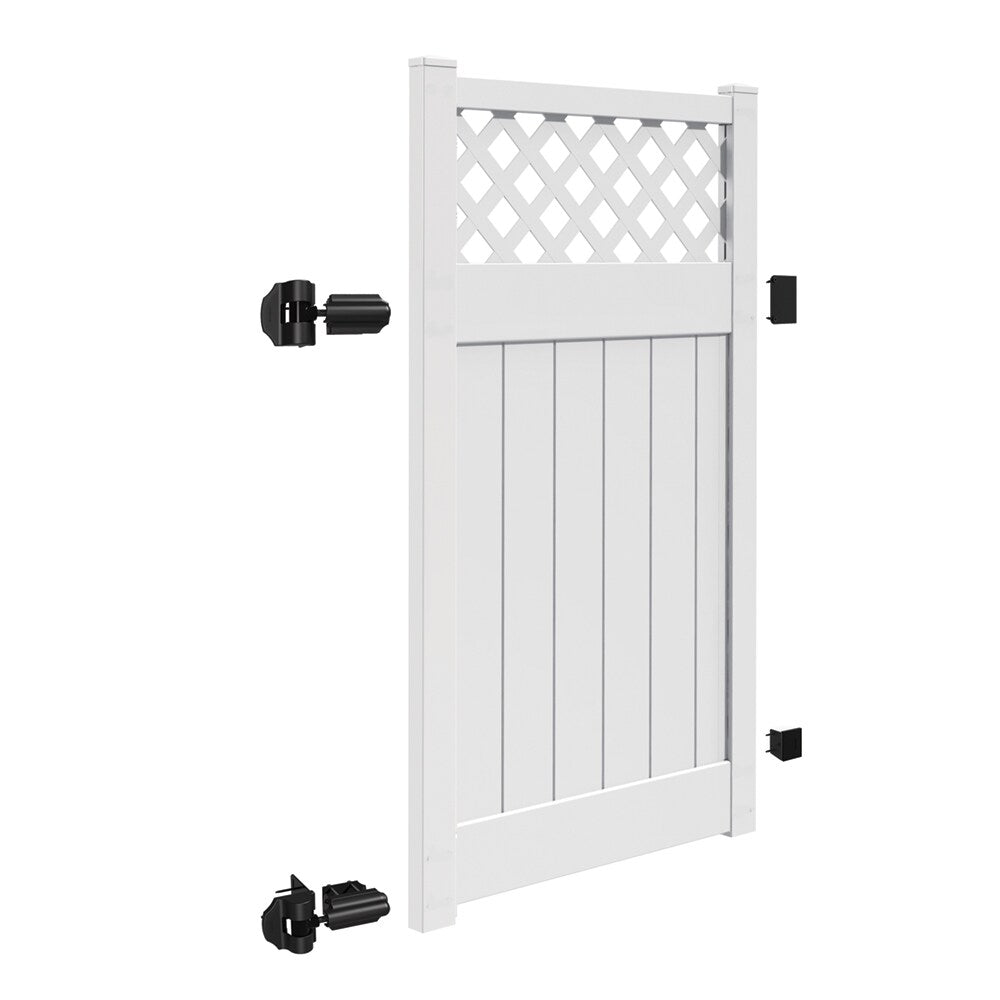 Freedom Conway 6-ft H x 4-ft W White Vinyl Fence Gate Kit (Unassembled)