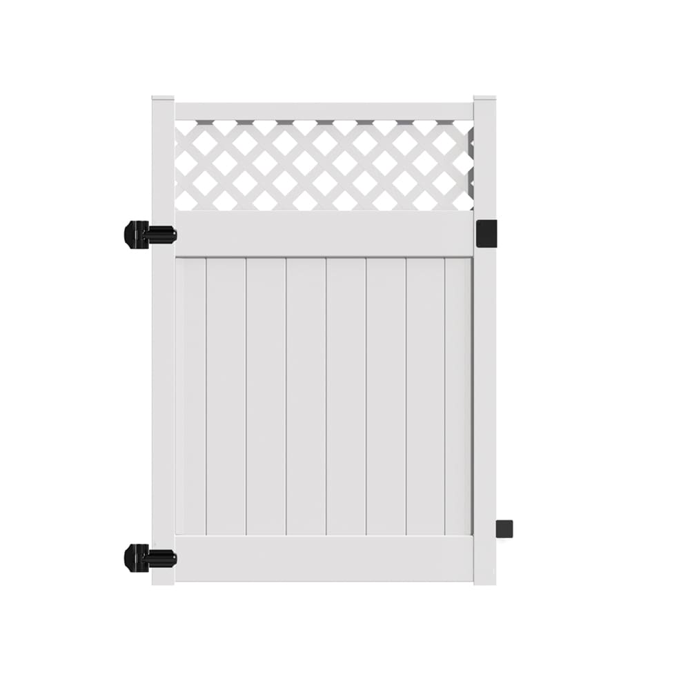Freedom Conway 6-ft H x 5-ft W White Vinyl Fence Gate Kit (Unassembled)