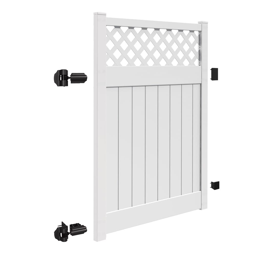Freedom Conway 6-ft H x 5-ft W White Vinyl Fence Gate Kit (Unassembled)