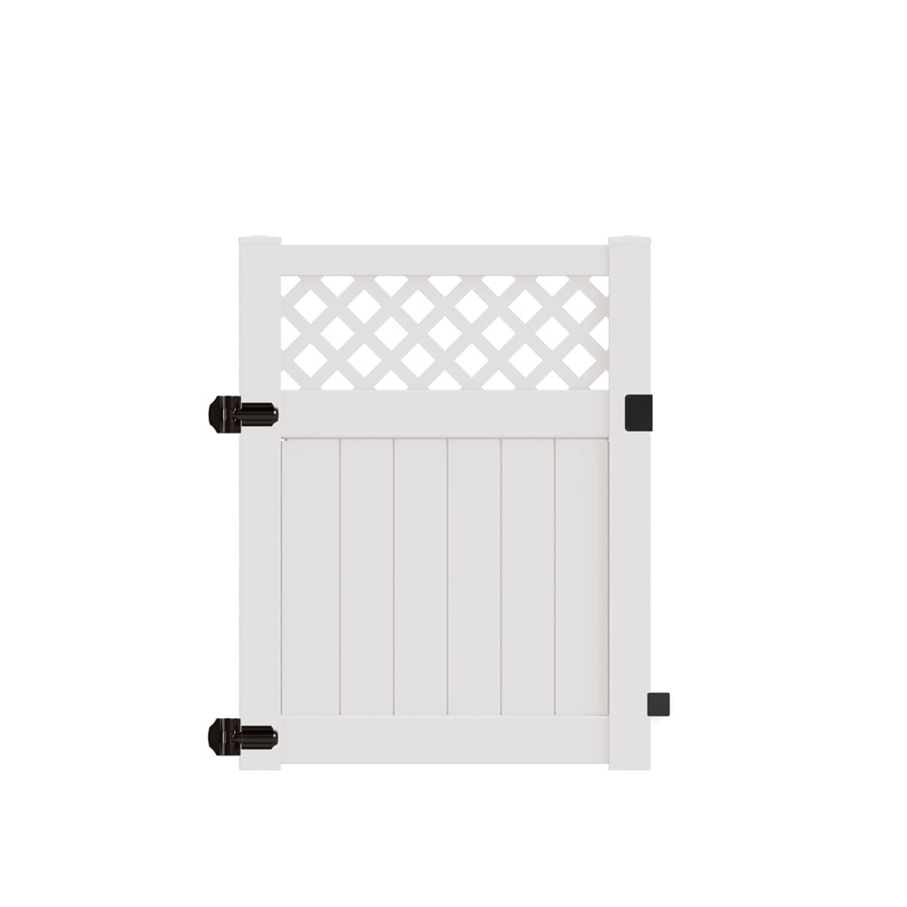 Freedom Conway 5-ft H x 4-ft W White Vinyl Fence Gate Kit (Unassembled)