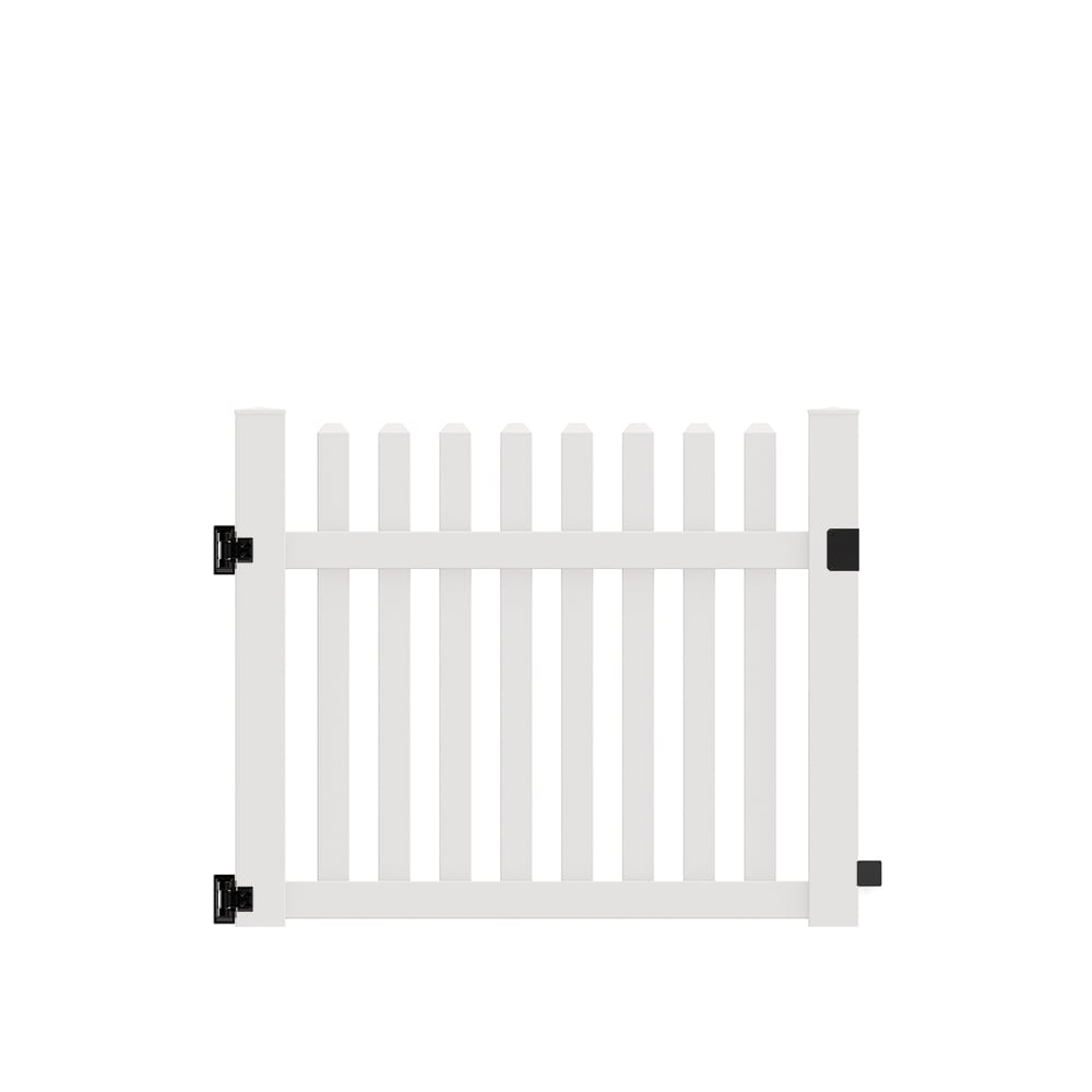 Freedom Coventry 4-ft H x 5-ft W White Vinyl Fence Gate Kit (Unassembled)