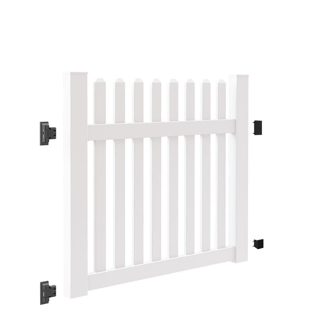 Freedom Coventry 4-ft H x 5-ft W White Vinyl Fence Gate Kit (Unassembled)