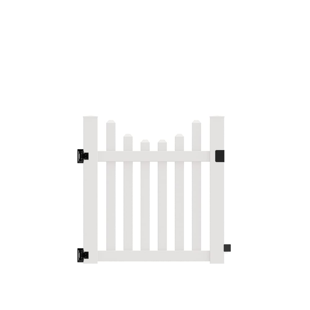 Freedom Coventry 4-ft H x 4-ft W White Vinyl Fence Gate Kit (Unassembled)
