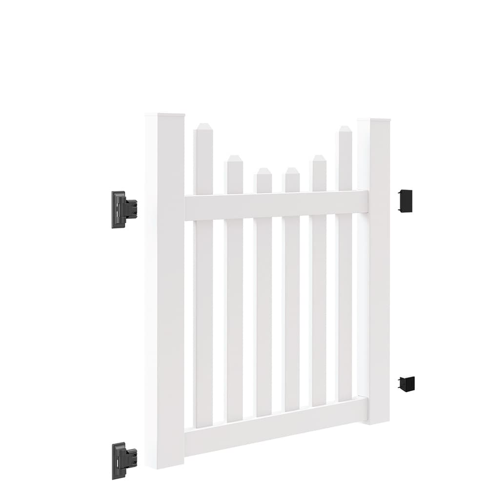 Freedom Coventry 4-ft H x 4-ft W White Vinyl Fence Gate Kit (Unassembled)