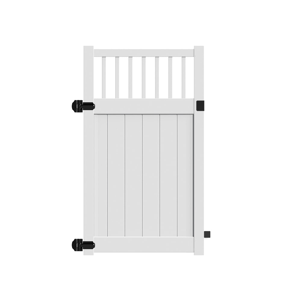 Freedom Bexley 6-ft H x 4-ft W White Vinyl Fence Gate Kit (Unassembled)