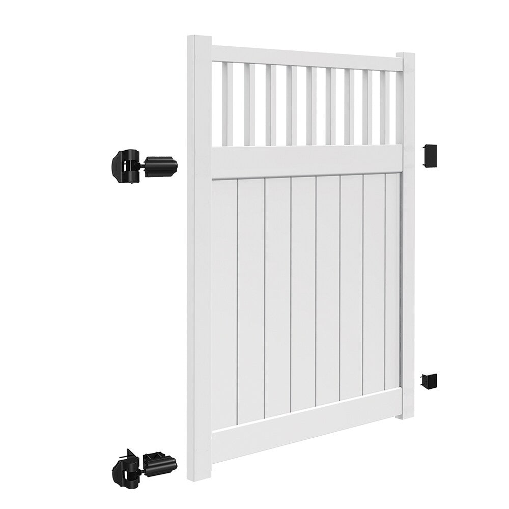 Freedom Bexley 6-ft H x 5-ft W White Vinyl Fence Gate Kit (Unassembled)
