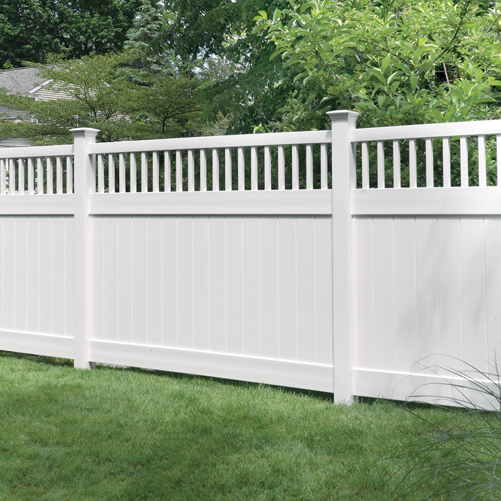 Freedom Portsmouth 6-ft H x 8-ft W White Vinyl Fence Panel (Unassembled)