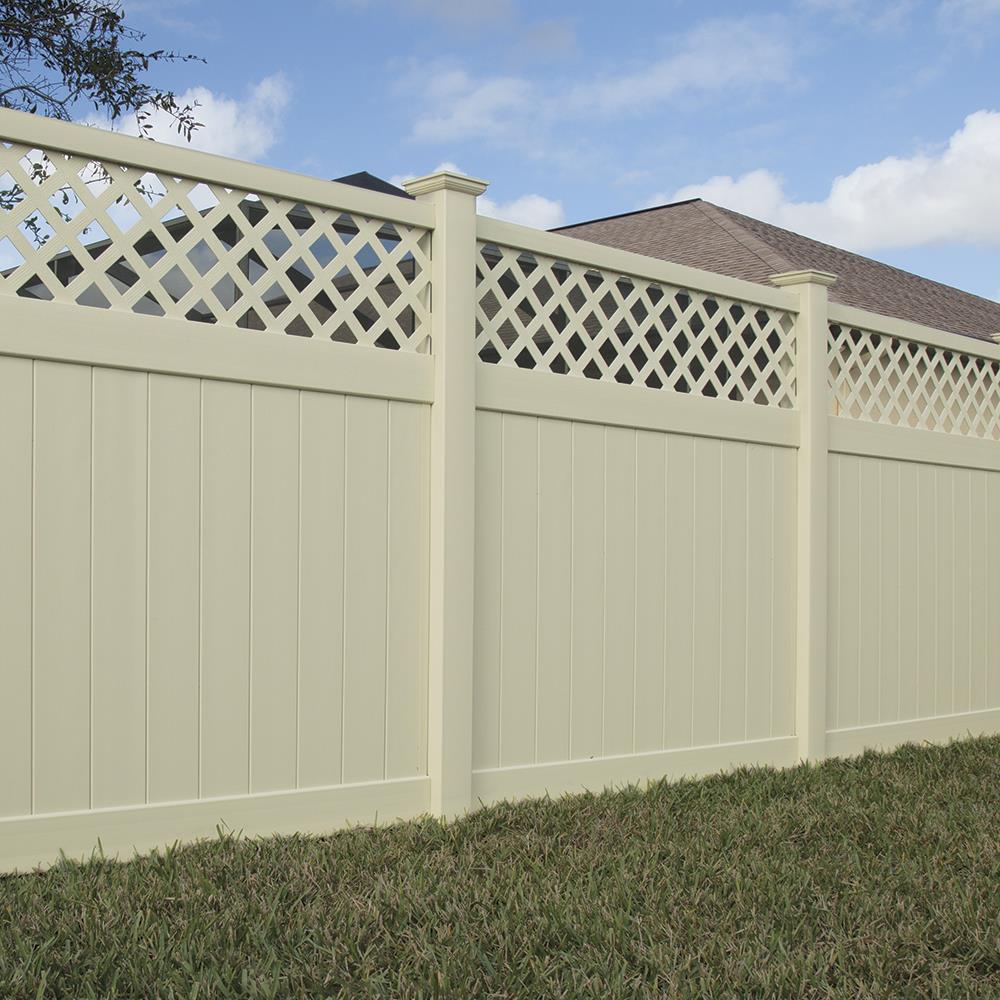 Freedom Freeport 8.5-ft H x 5-in W Sand Vinyl Line Fence Post (Assembled)