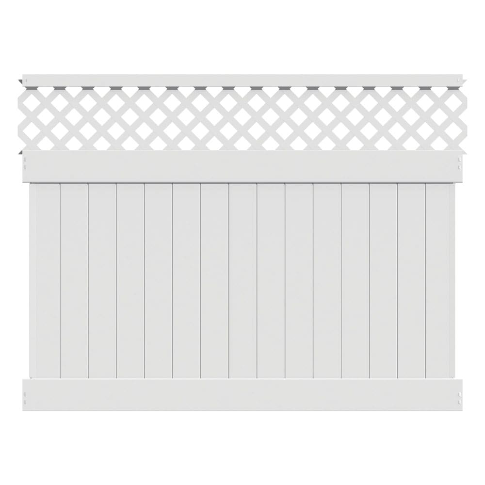Freedom Conway 6-ft H x 8-ft W White Vinyl Fence Panel (Unassembled)