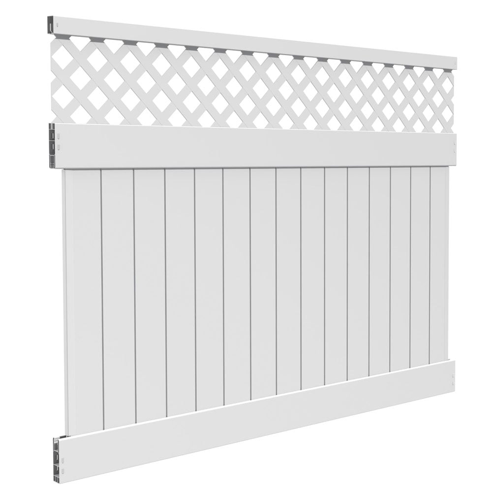 Freedom Conway 6-ft H x 8-ft W White Vinyl Fence Panel (Unassembled)