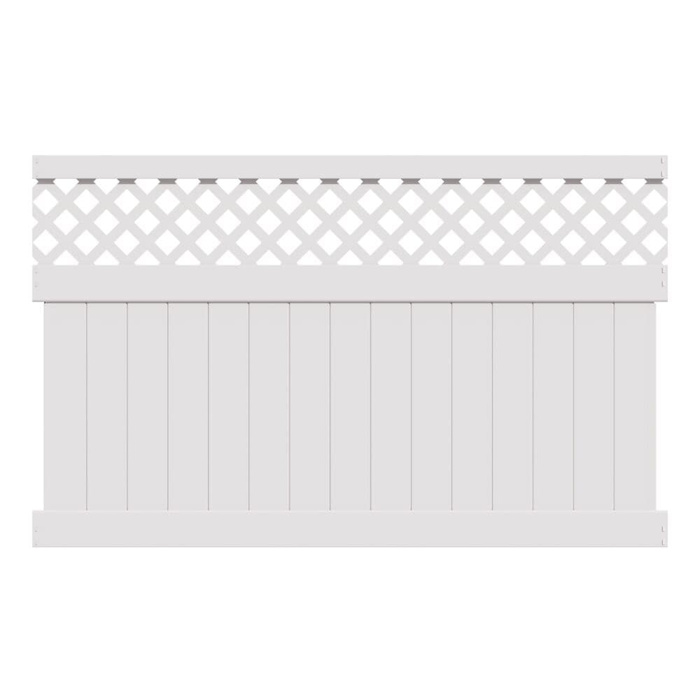 Freedom Conway 4.75-ft H x 8-ft W White Vinyl Fence Panel (Unassembled)