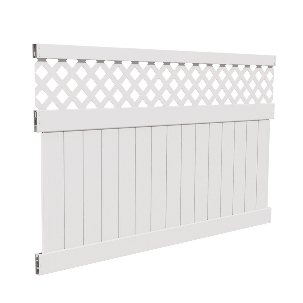Freedom Conway 4.75-ft H x 8-ft W White Vinyl Fence Panel (Unassembled)