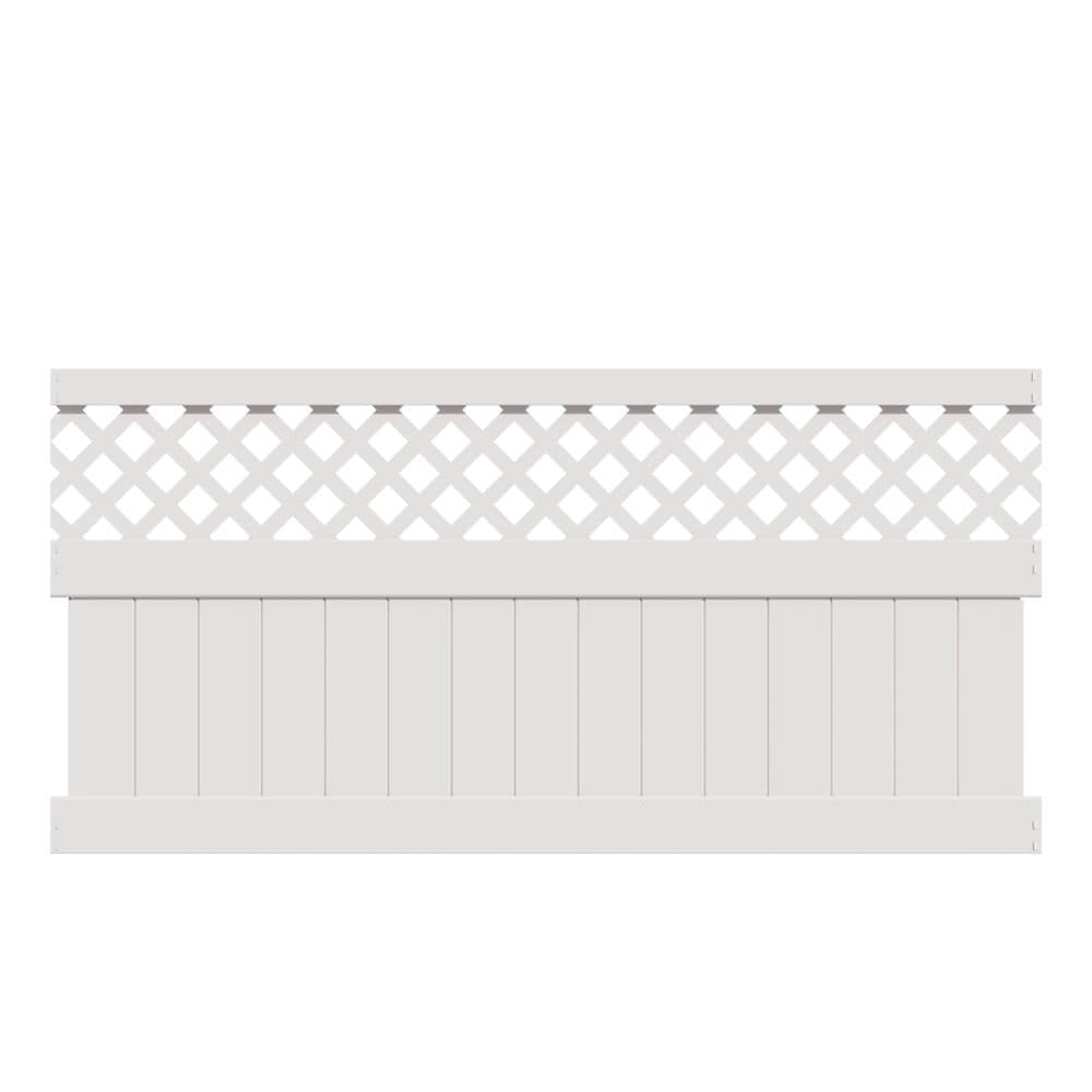Freedom Conway 4-ft H x 8-ft W White Vinyl Fence Panel (Unassembled)