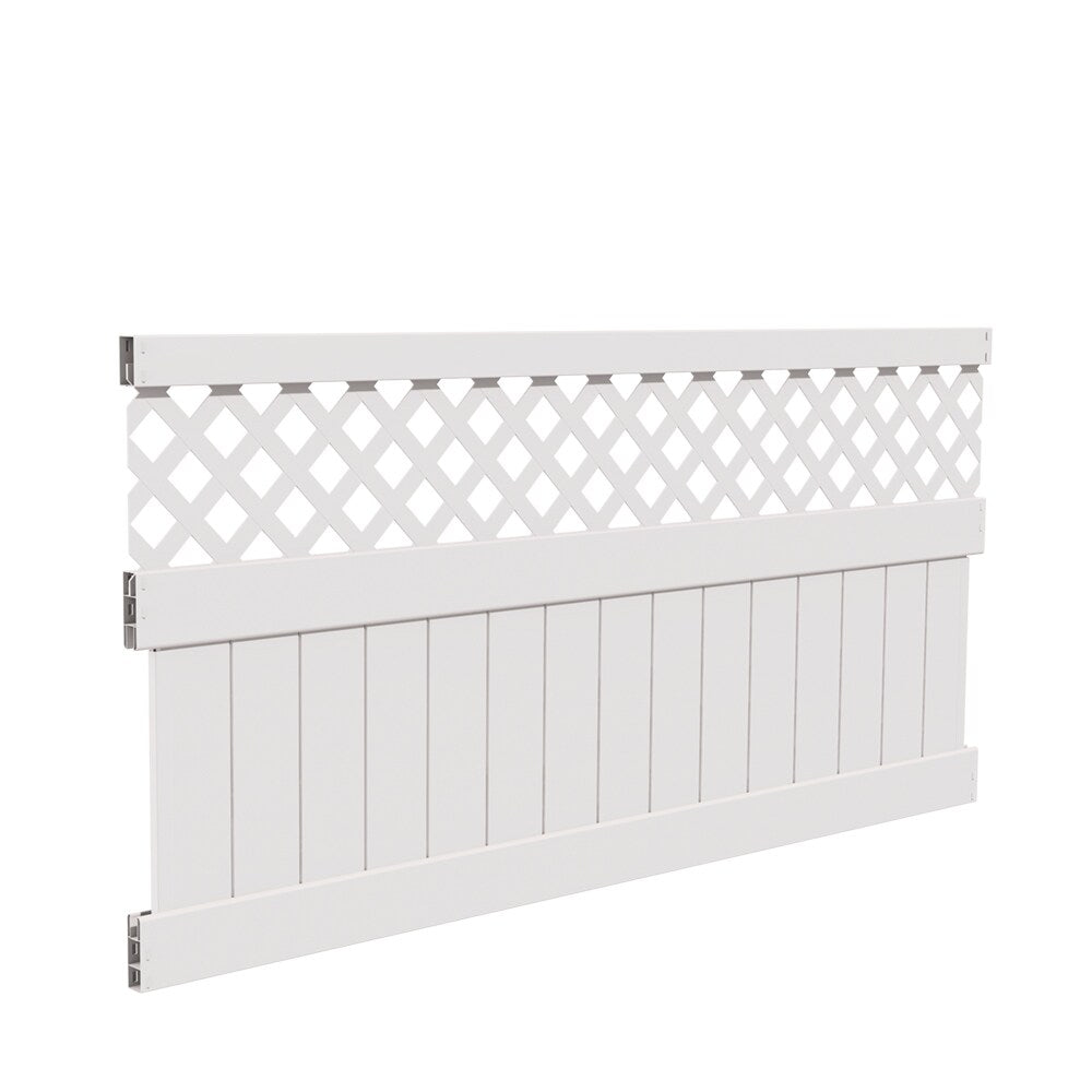 Freedom Conway 4-ft H x 8-ft W White Vinyl Fence Panel (Unassembled)
