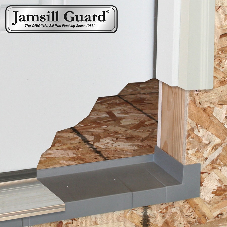 Jamsill Guard Sill Pan Flashing, 6.5625-in x 78-in, Gray Plastic Step Flashing