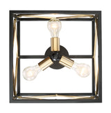 Quoizel Platform 14-in Black with Gold Modern/Contemporary Semi-flush Mount Light