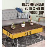 3/4 in. x 3.8 ft. L x  16.5  in. H Black Steel Pipe Loop Design Coffee Table Kit